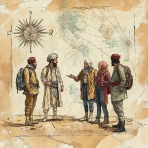 About - Ibn Battuta guiding travelers
